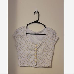 White top with flowers